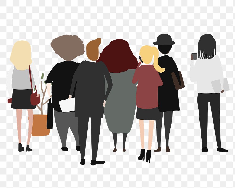 Business people crowd png clipart, cartoon illustration