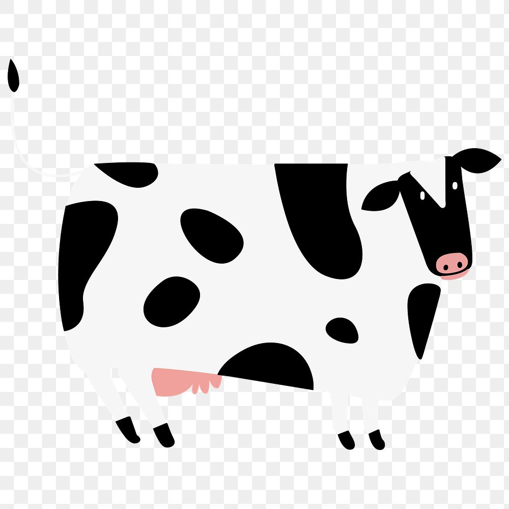 Png cute cow digital sticker transparent illustration