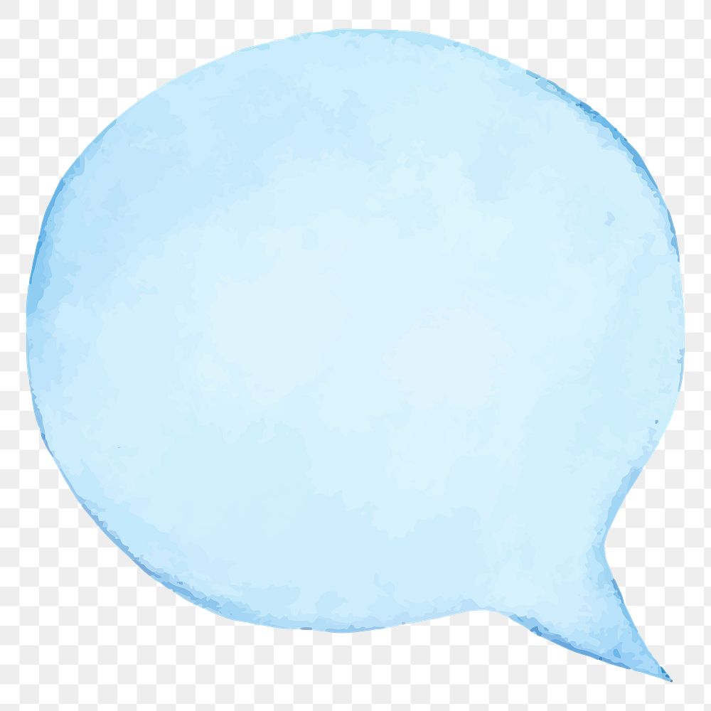Hand drawn blue speech bubble Premium PNG Sticker rawpixel