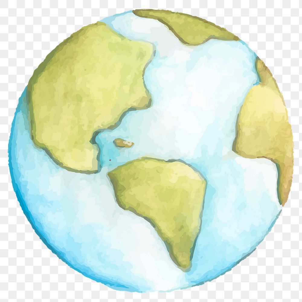 Hand drawn blue globe design element