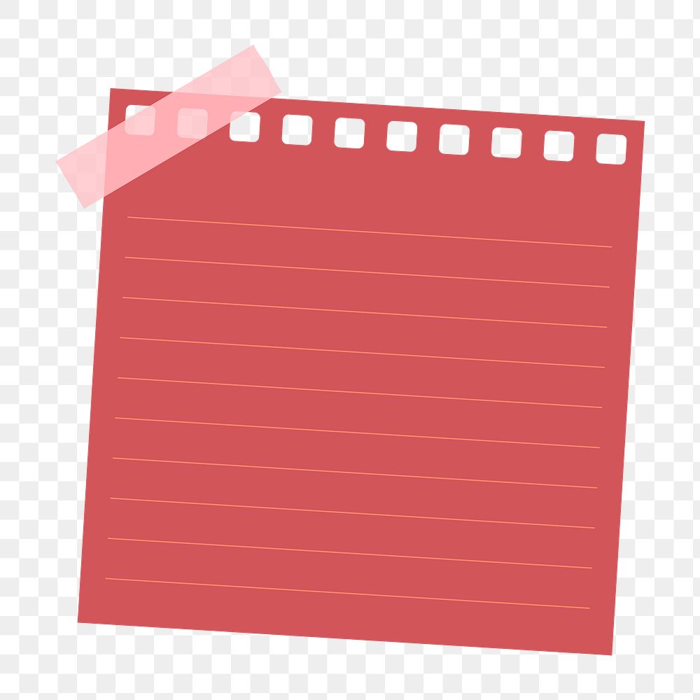 Red lined notepaper journal sticker Premium PNG Sticker rawpixel