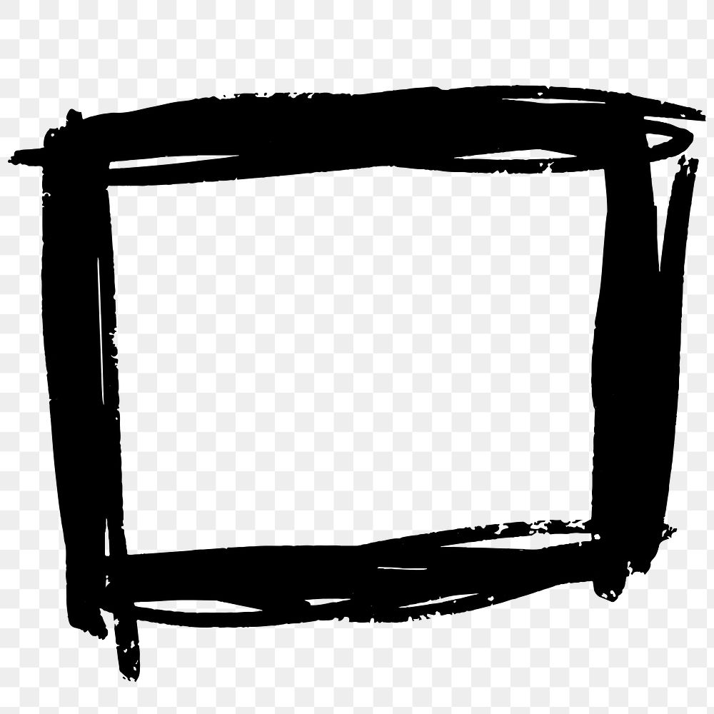 Black Rectangle Banner Frame Png Sticker