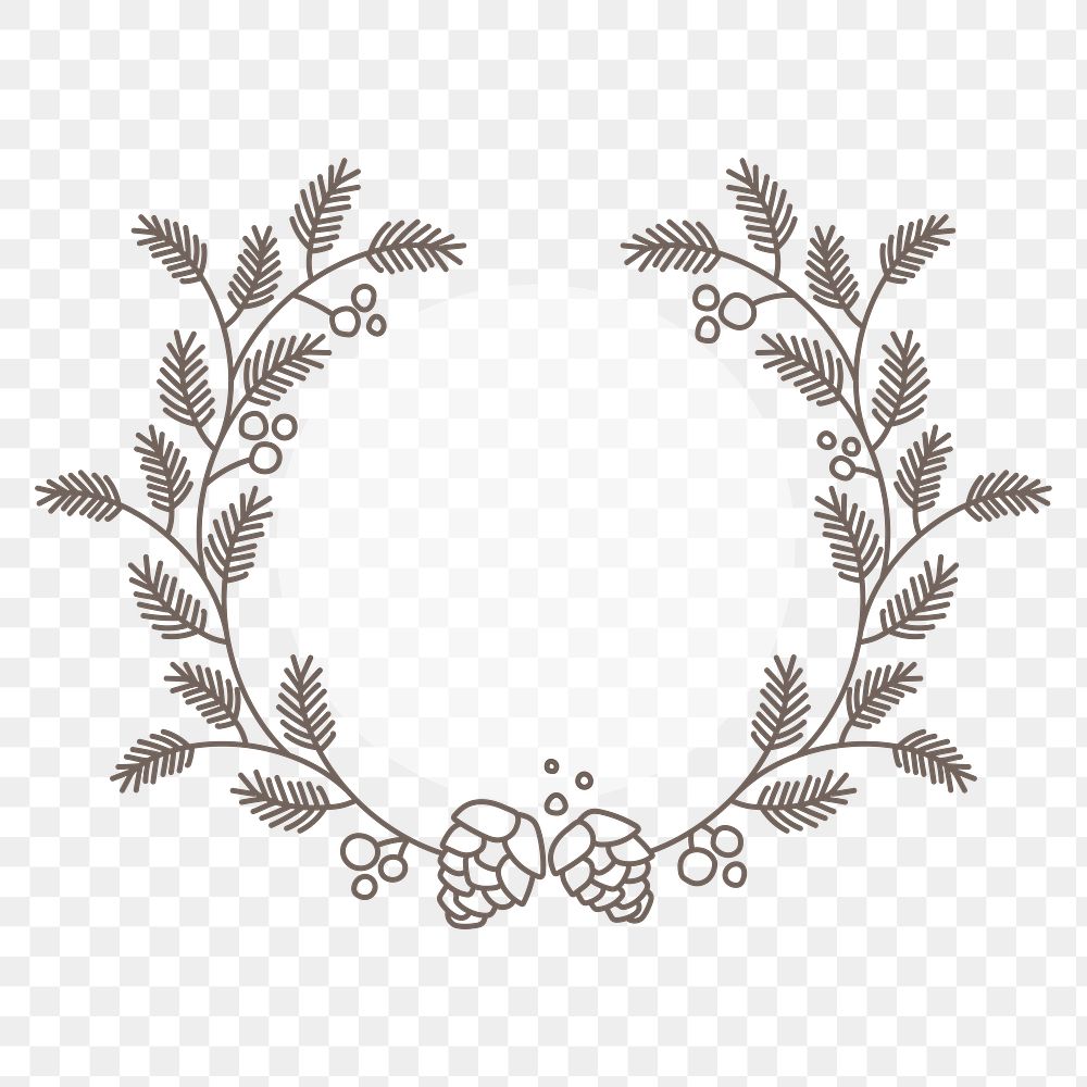 Laurel logo frame png clipart, botanical illustration in transparent background