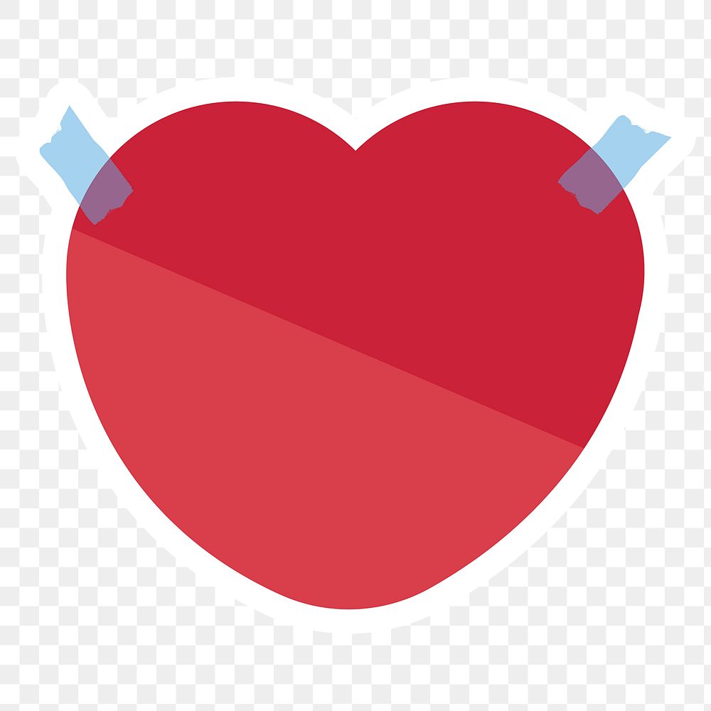 Red heart shaped reminder note sticker design element