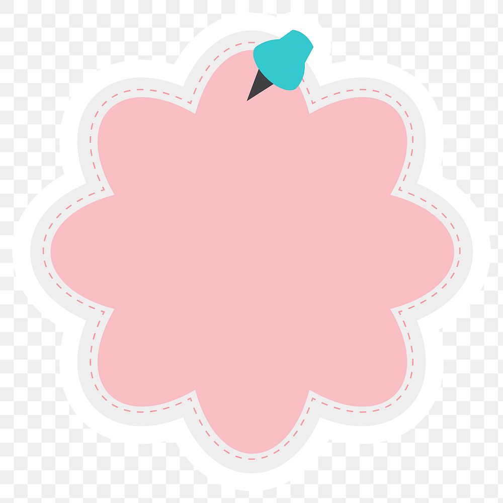 Pink bubble shaped reminder note sticker design element