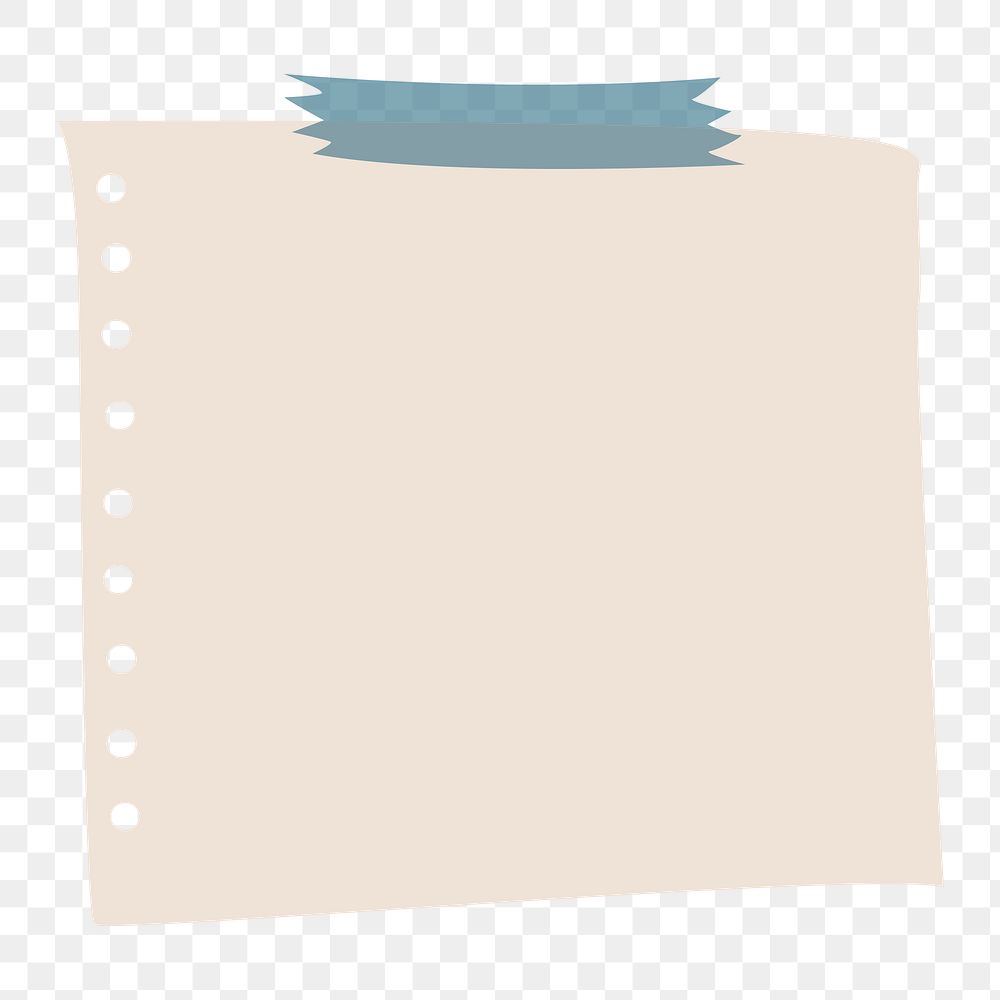 Blank notepaper set with sticky tape on transparent