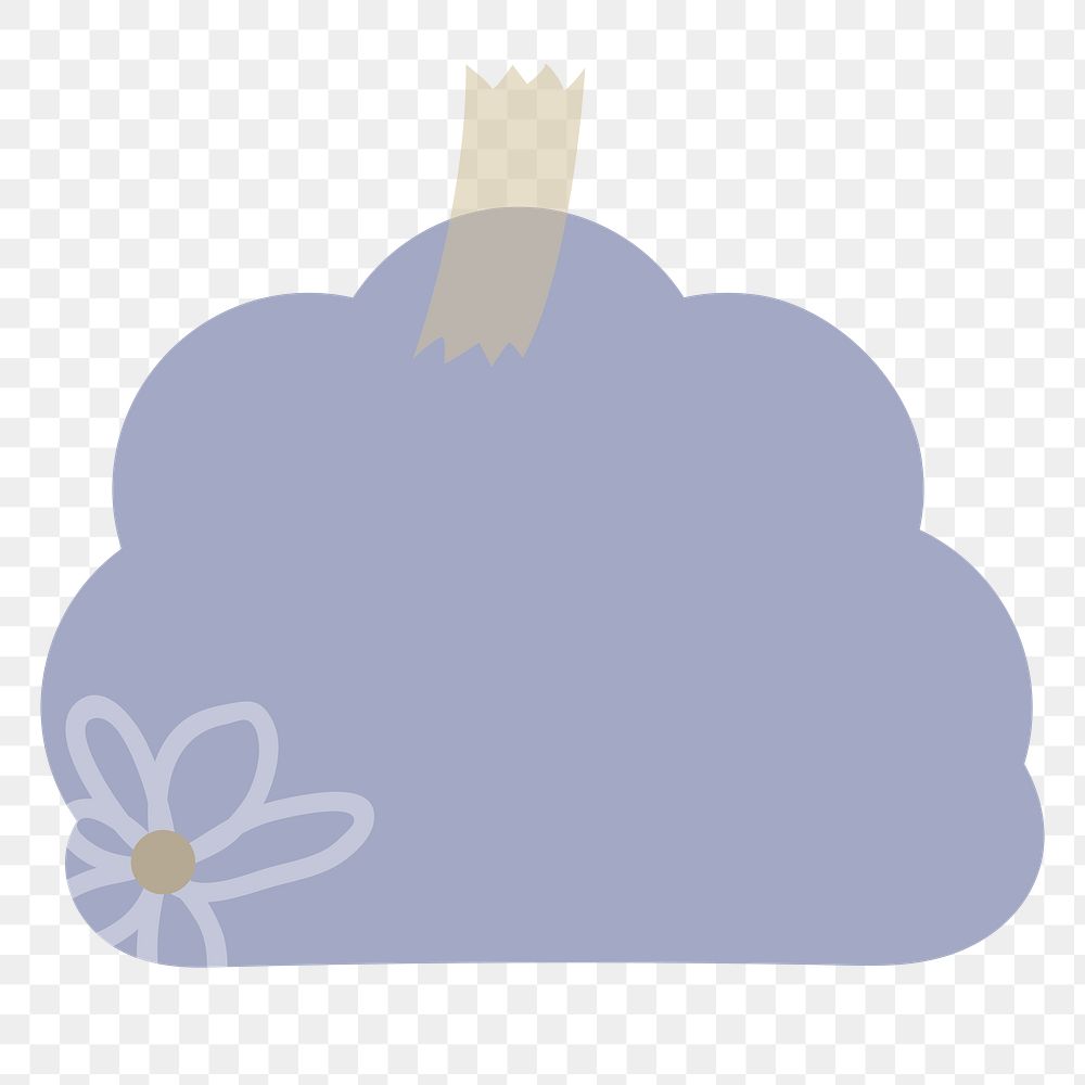 Blank cloud shape set with tape on transparent