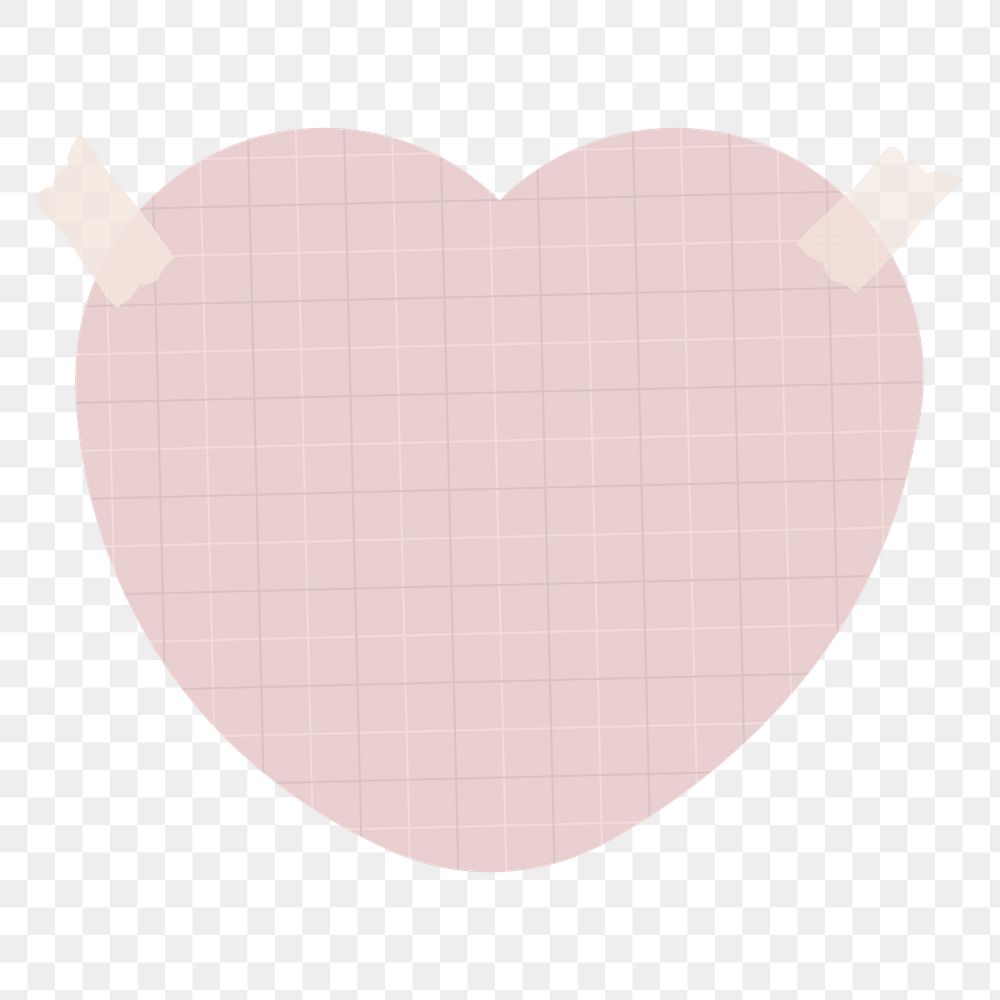 Blank heart shape paper set with sticky tape on transparent