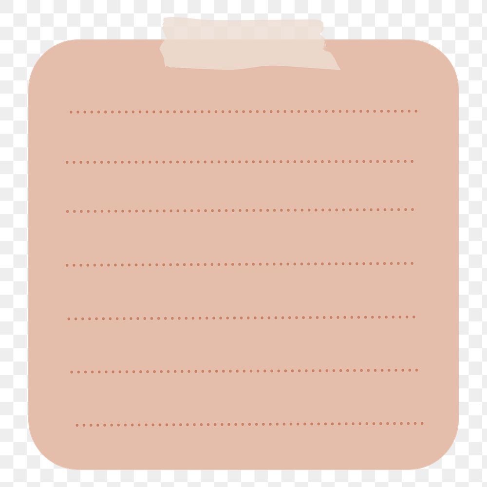 Blank lined paper set with sticky tape PNG on transparent background
