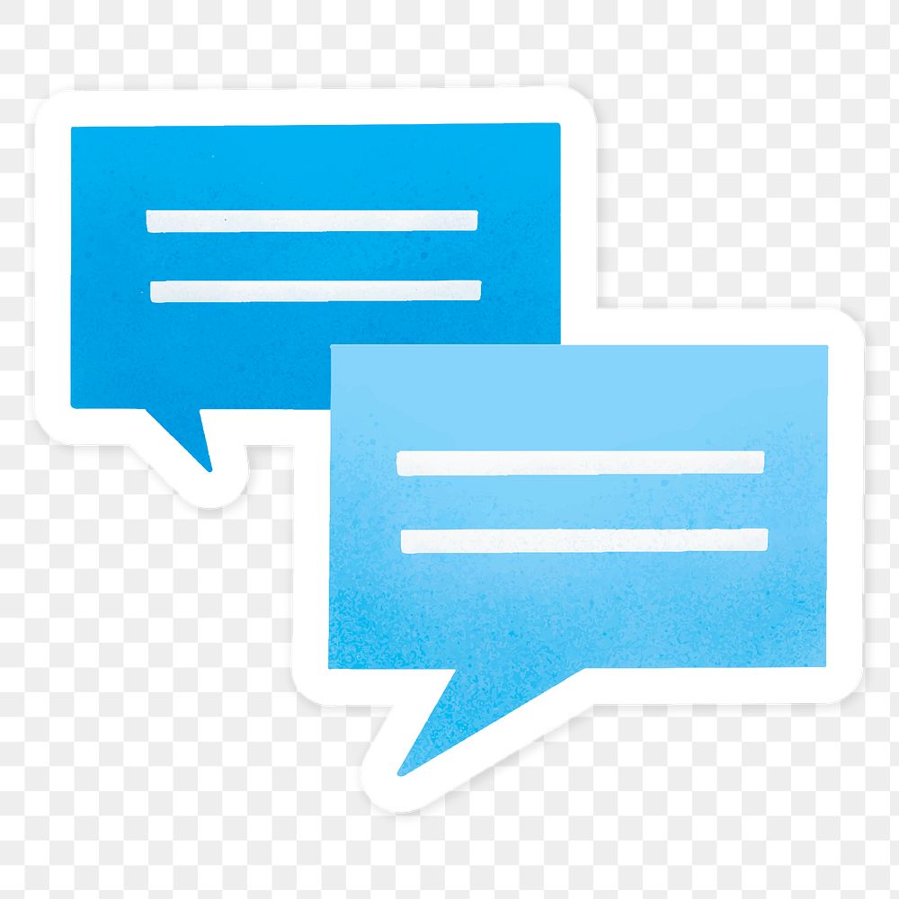 Blue chat box social media template transparent png