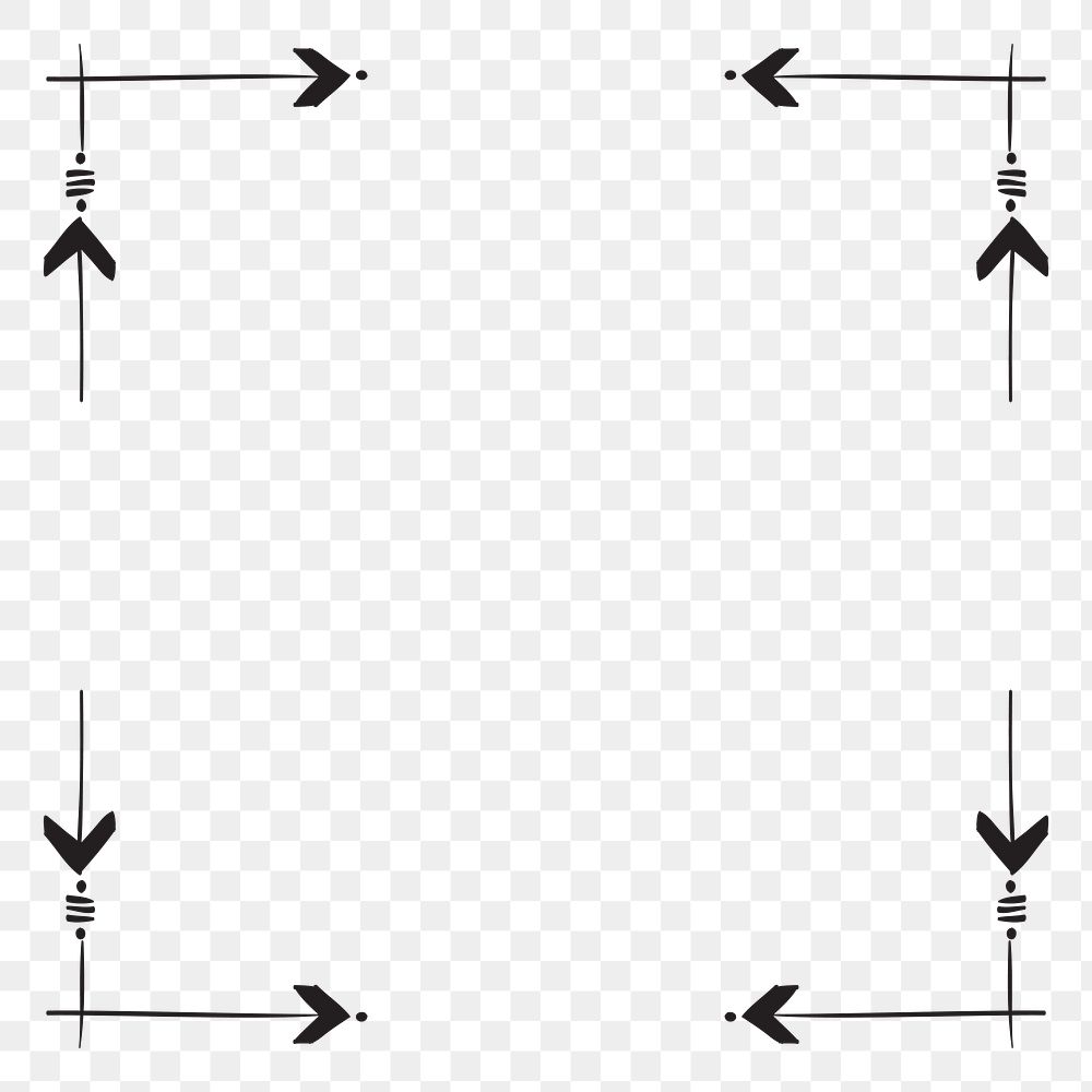 Png frame border bohemian arrow ornament