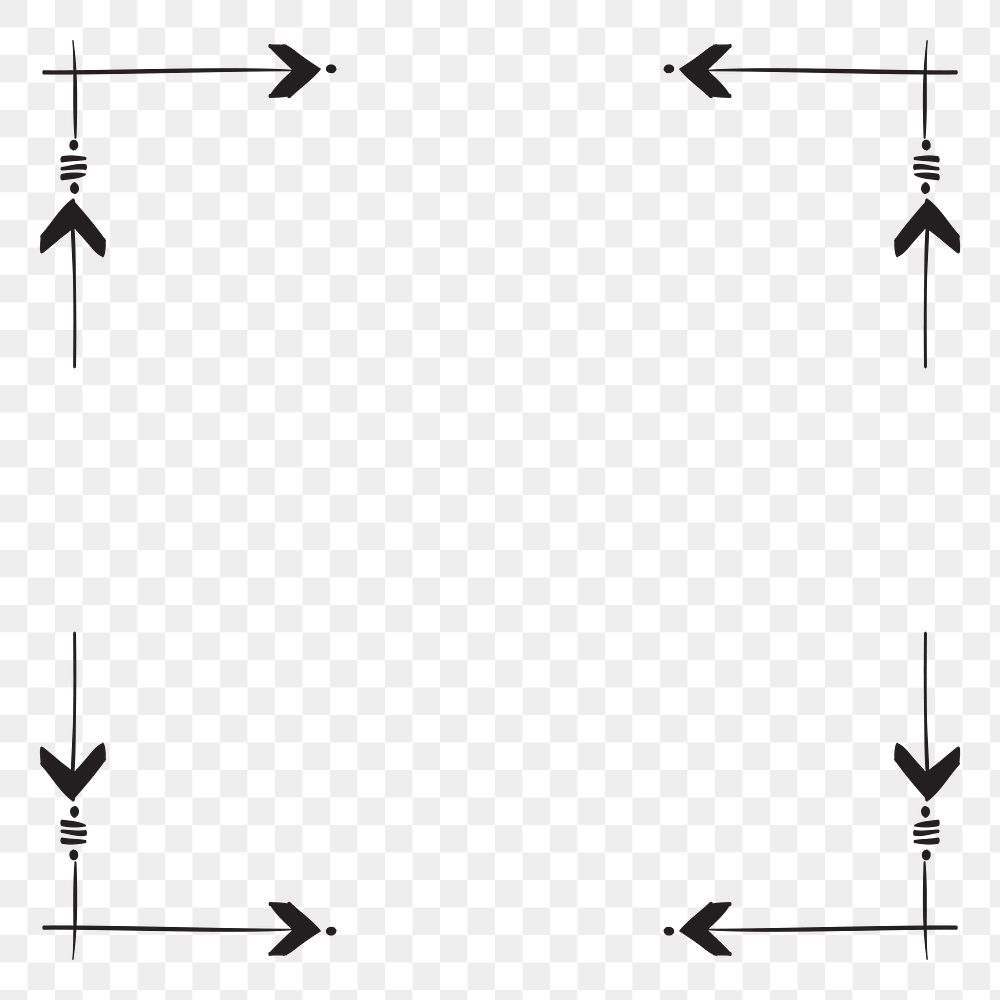 Png frame border bohemian arrow ornament