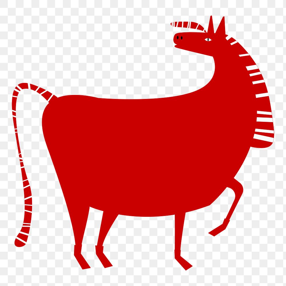 Chinese new year horse png zodiac sign journal red animal sticker