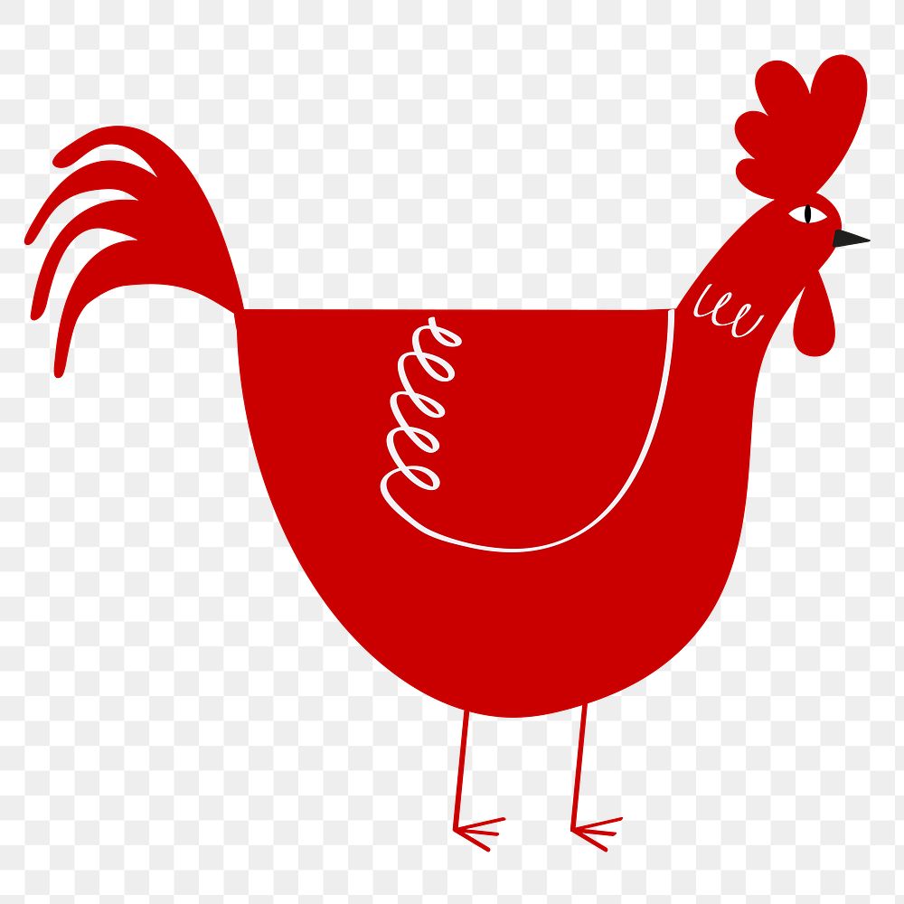 Chinese new year rooster png zodiac sign journal red animal sticker