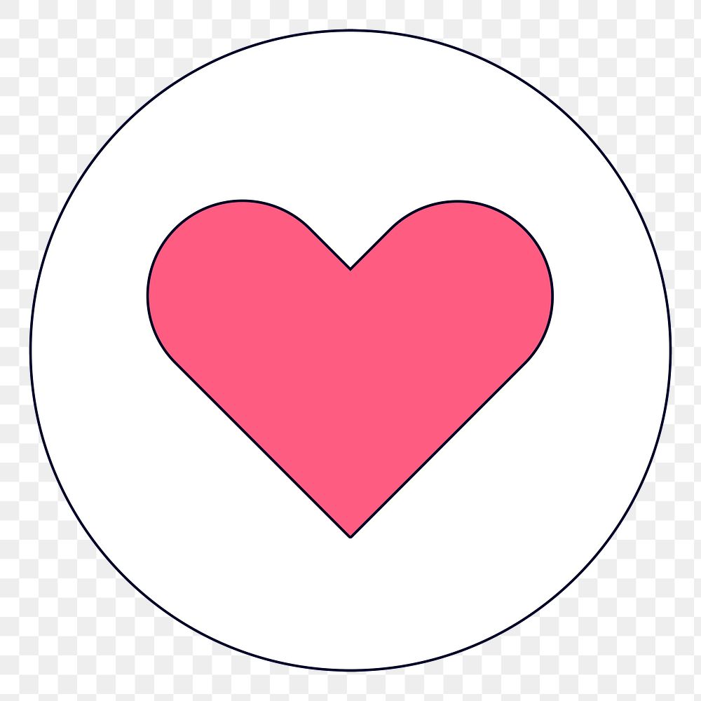 Heart love icon on transparent vector