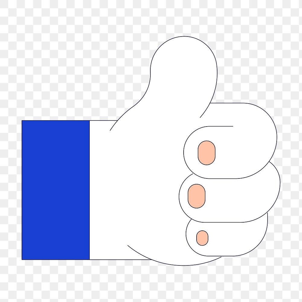 Thumbs up like icon on transparent vector