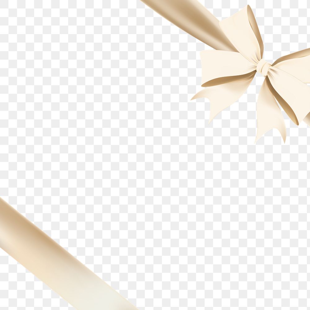 Gold Christmas ribbon element transparent png