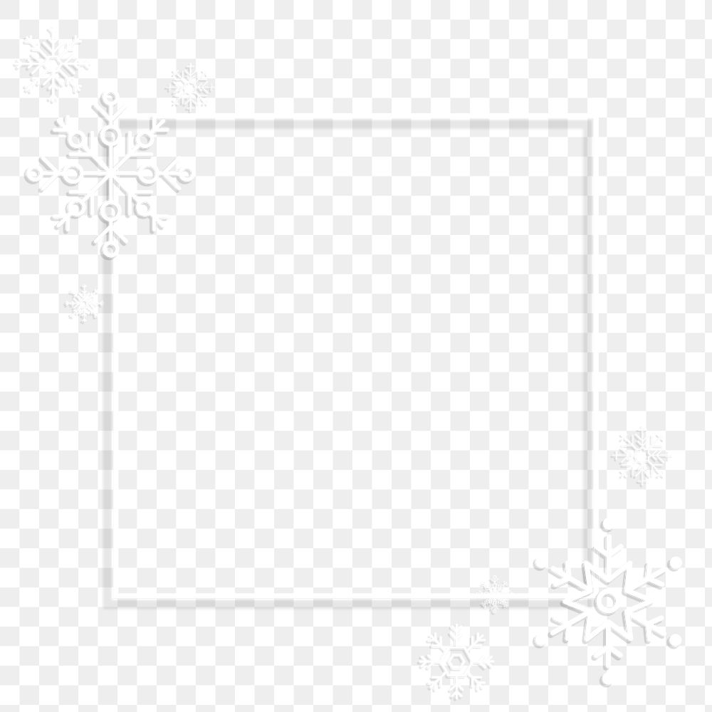 Christmas snowflake frame social ads template transparent png
