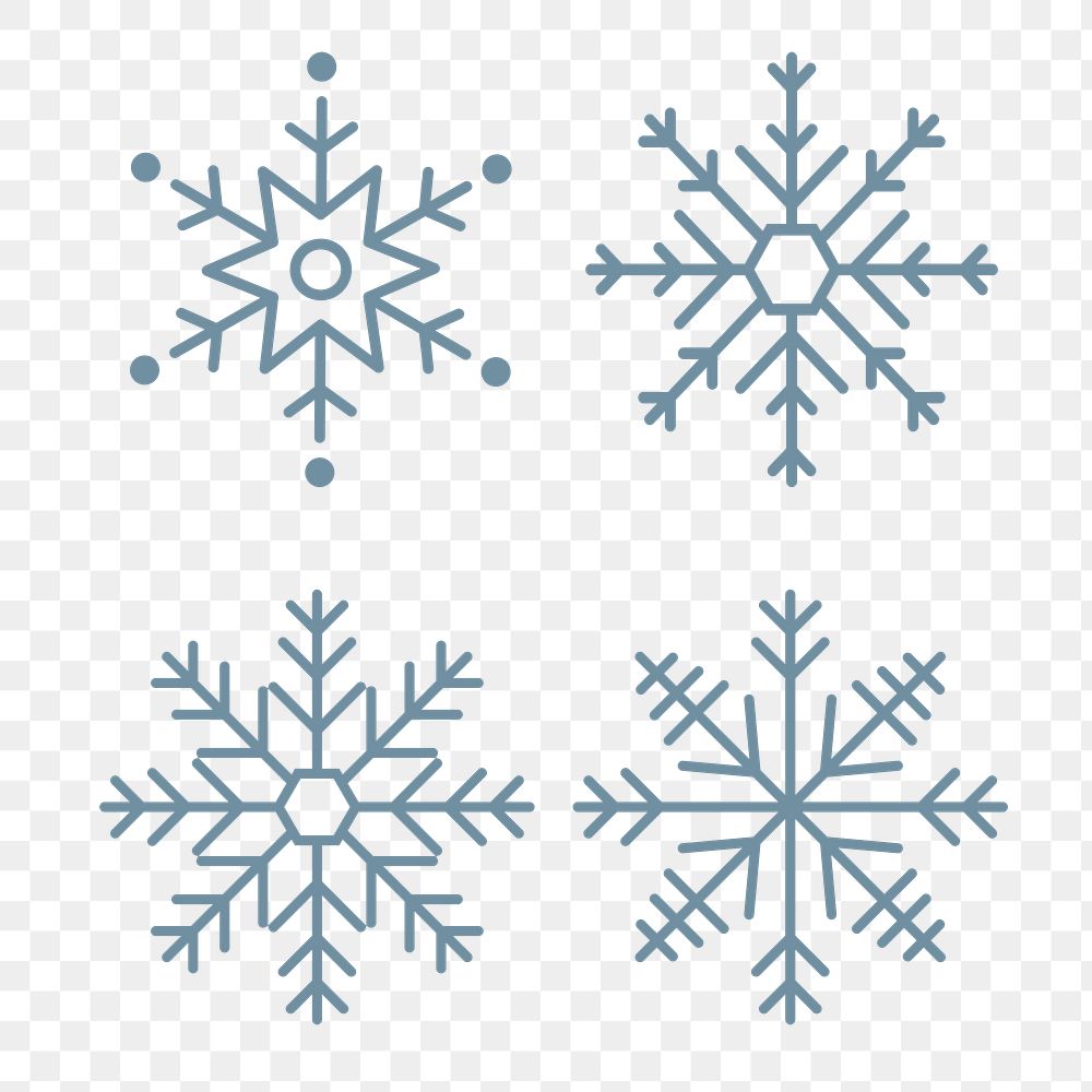 Christmas snowflake social ads template set transparent png