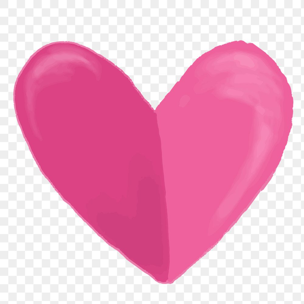 Cute hand drawn pink heart element