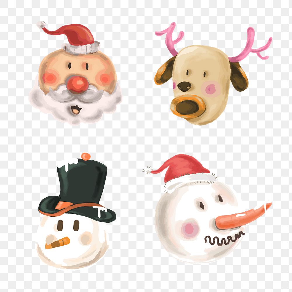 Cute Christmas elements illustration set
