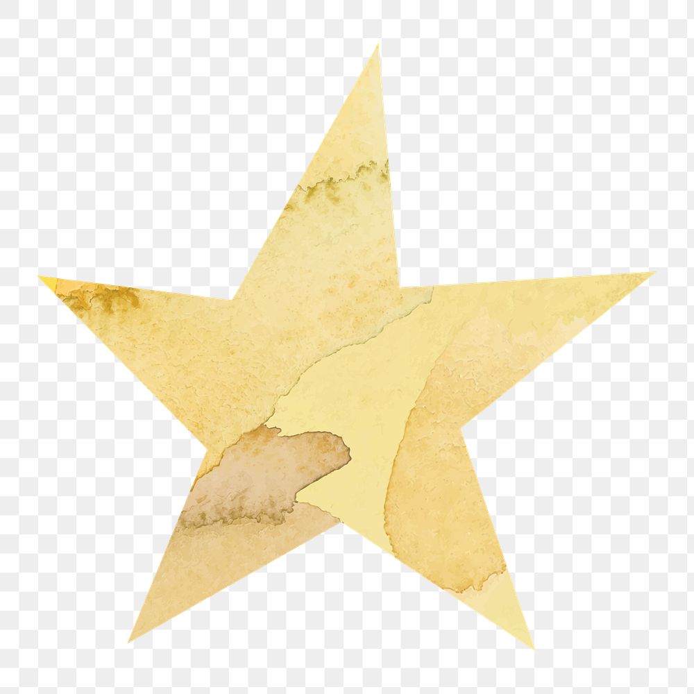 Gold star Christmas element transparent png