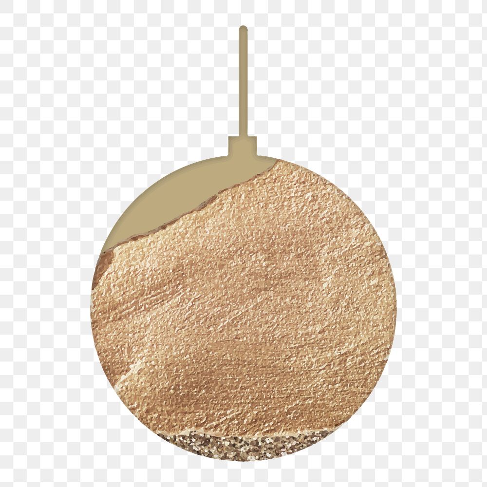 New Year gold ball doodle on transparent
