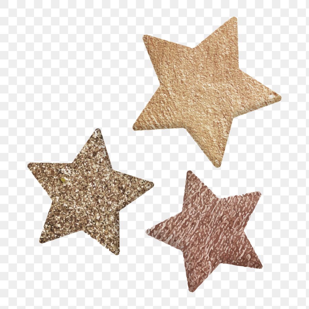 New Year gold stars doodle on transparent