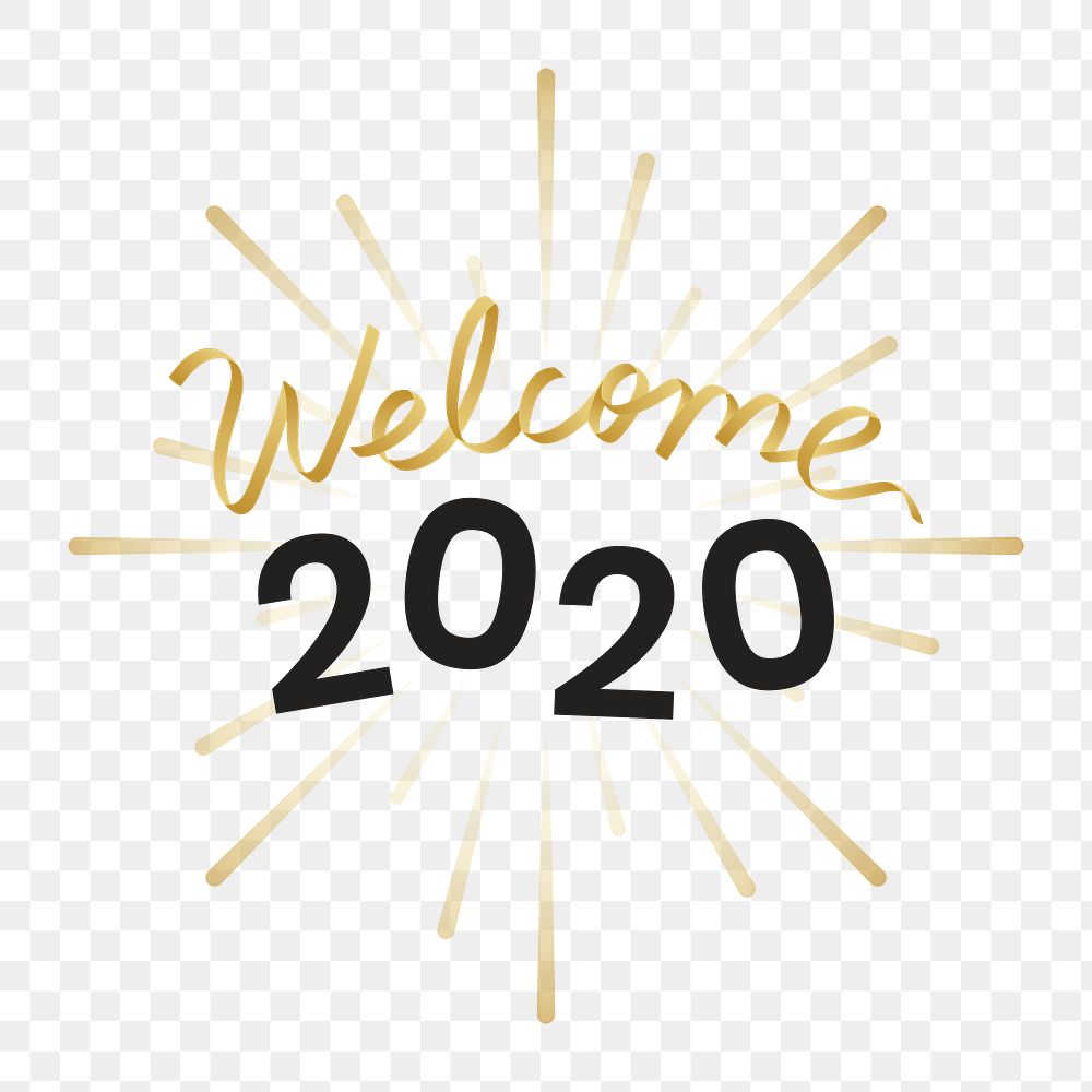 Golden welcome 2020 transparent png