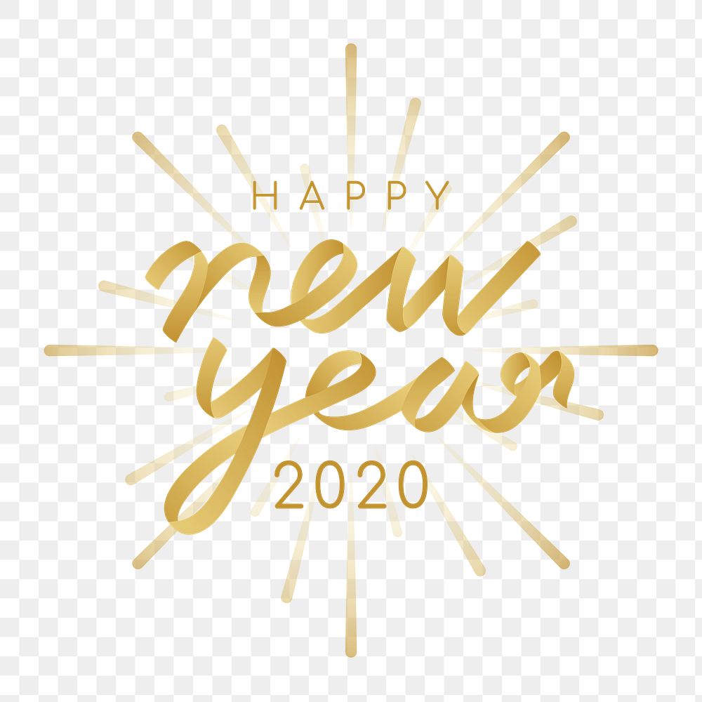 Happy New Year 2020 transparent background png
