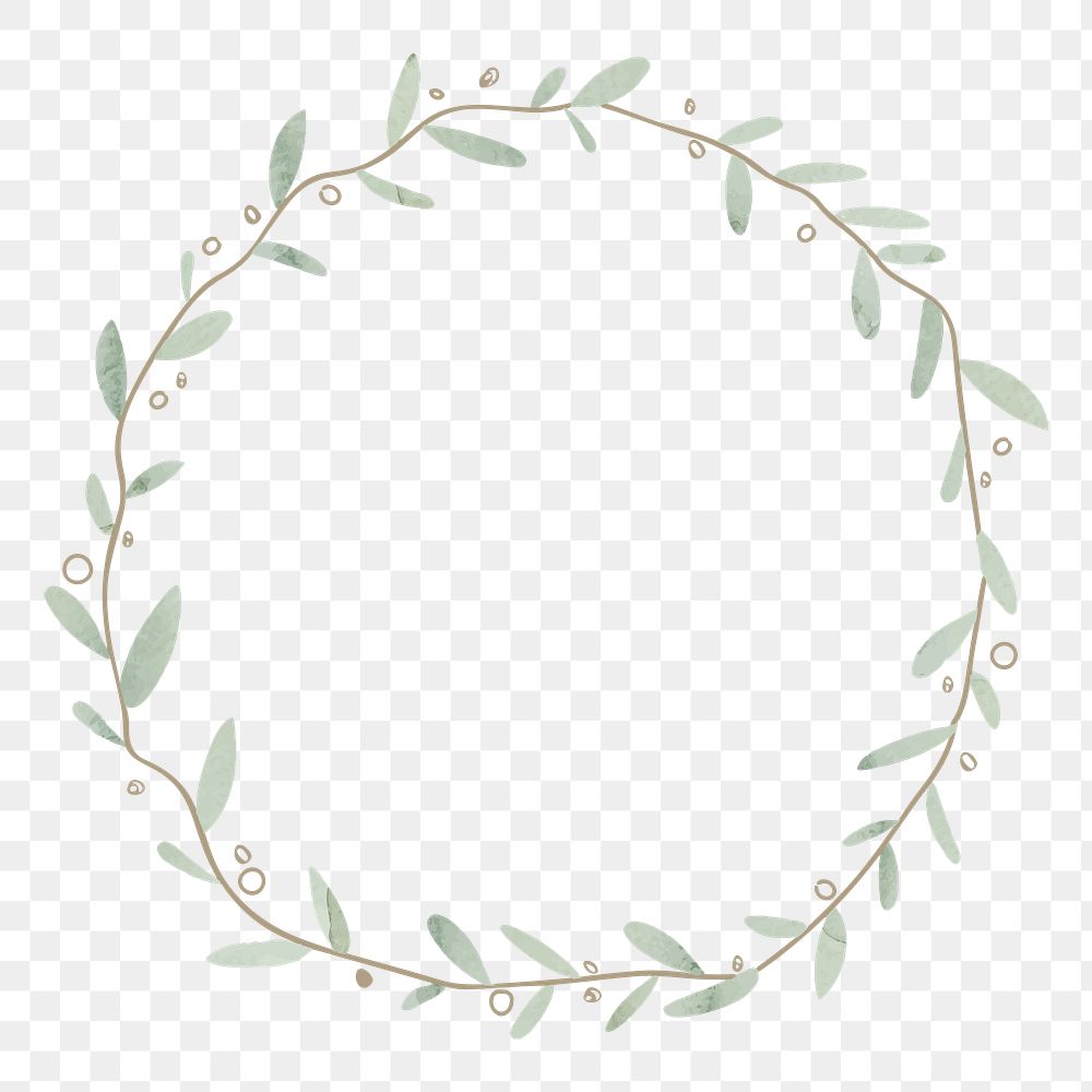 Green wreath PNG on transparent background