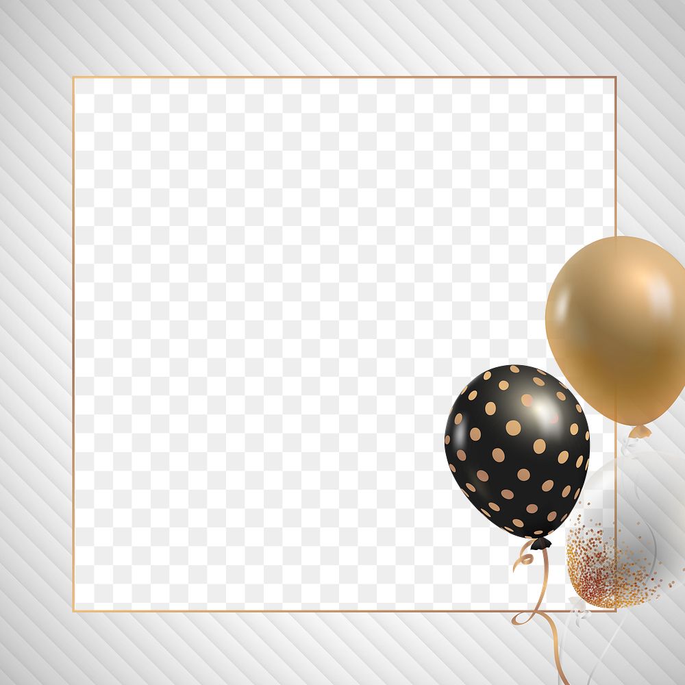 Festive balloons frame png in transparent background