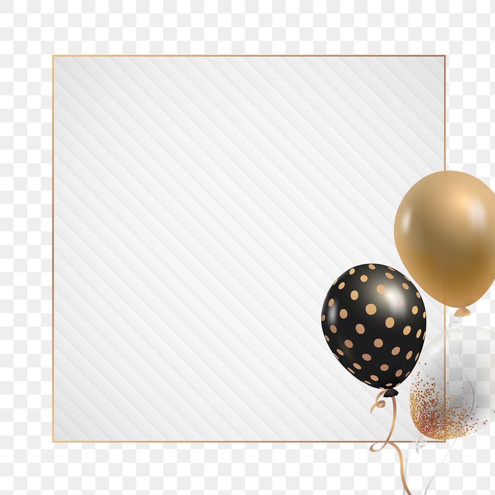 Festive balloons frame png in transparent background