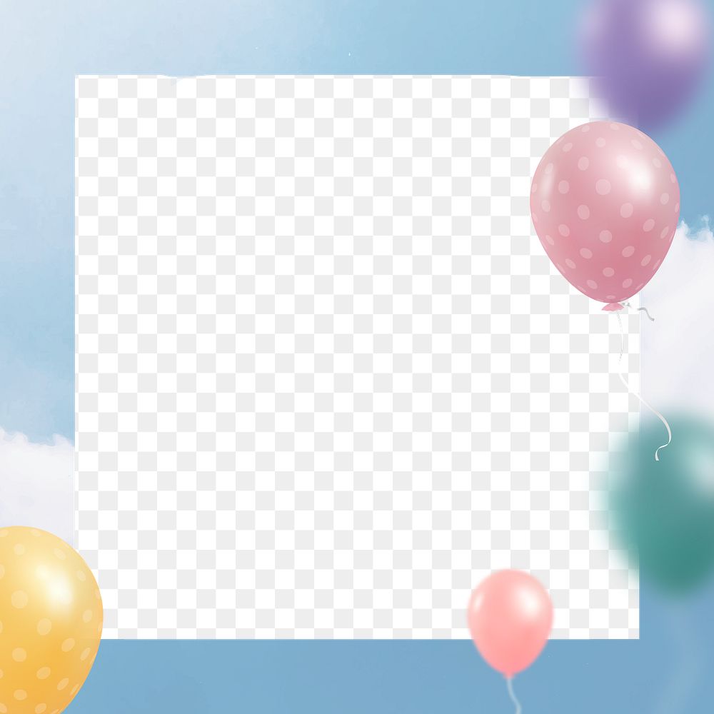 Party balloons sky frame transparent png