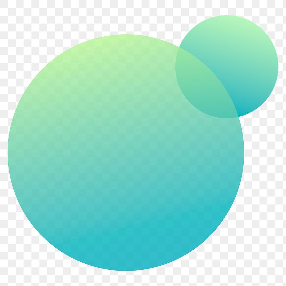 Green round gradient element transparent png