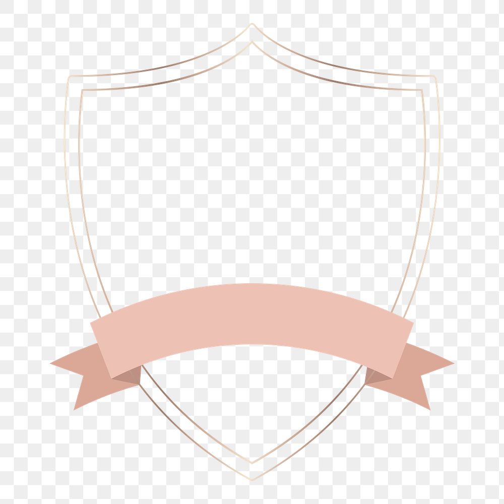Gold frame with pink ribbon banner transparent png