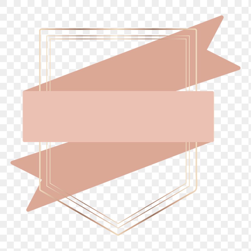 Gold frame with copper ribbon banner transparent png