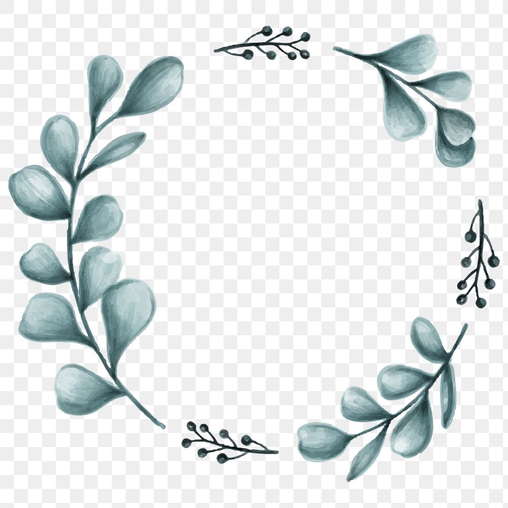 Minimal leaves frame transparent png