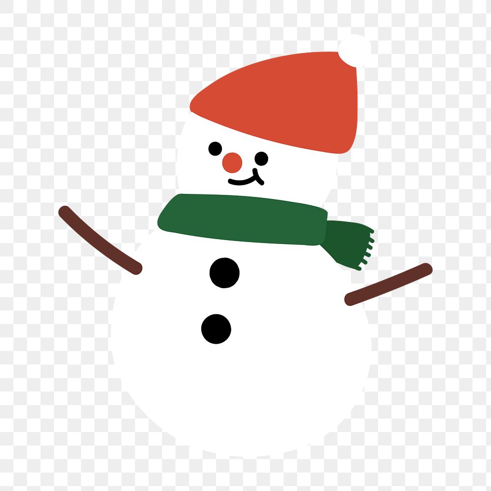 Snowman with Santa hat social | Premium PNG Sticker - rawpixel
