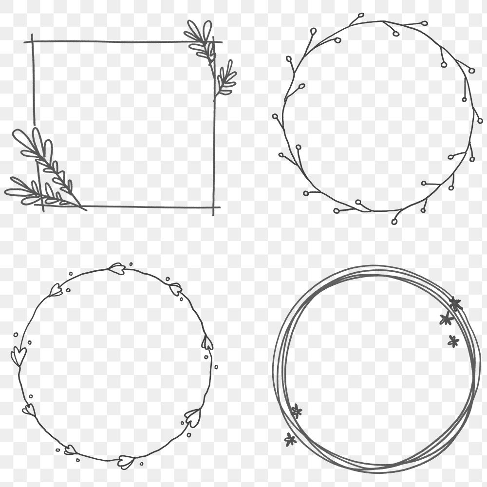 Floral frame set transparent png | Premium PNG - rawpixel