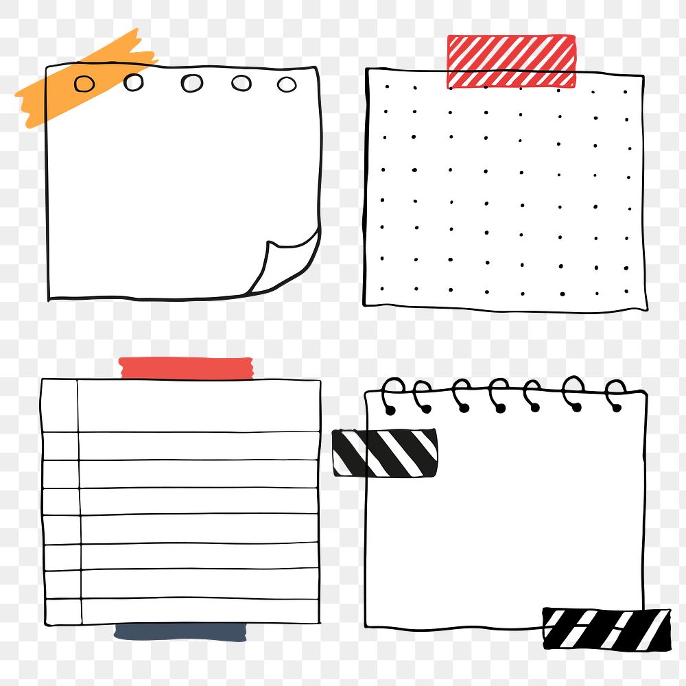 Set of blank paper notes Premium PNG rawpixel
