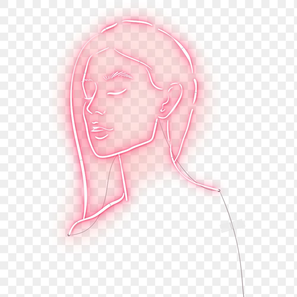 Feminine neon sign design resource transparent png