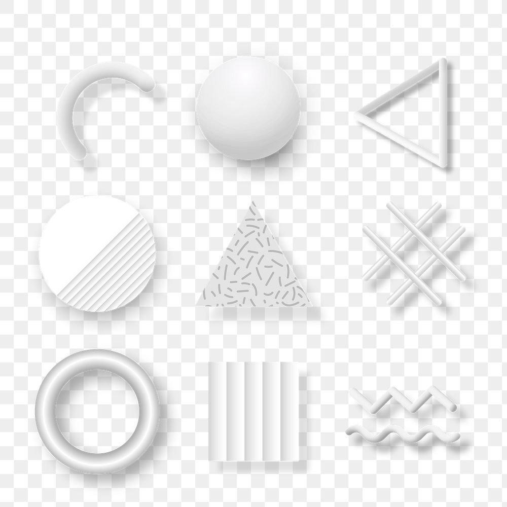 White geometric Memphis social banner set