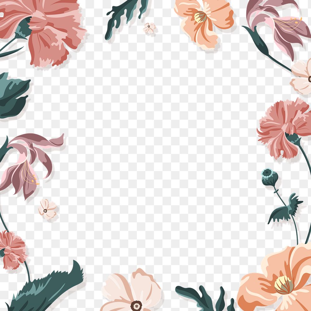 Colorful floral frame design element