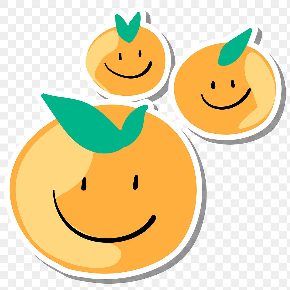 Cute smiling tangerine design element