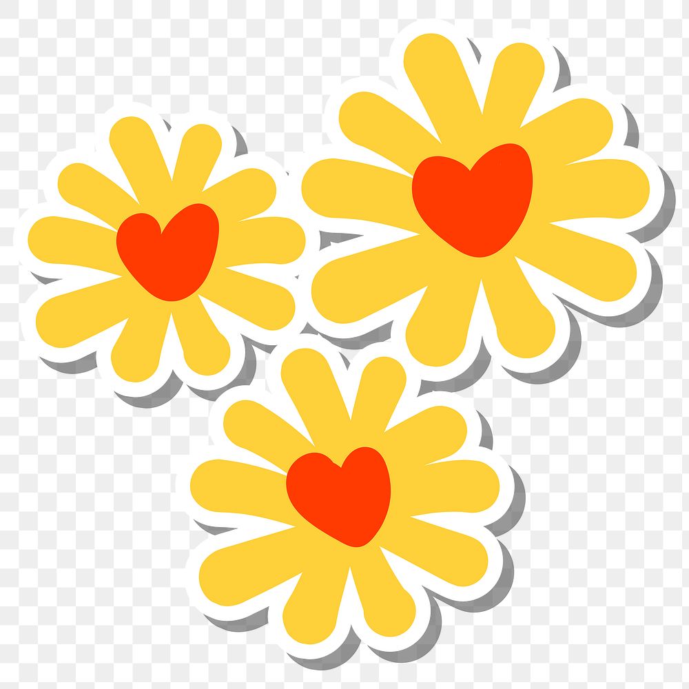 Cute yellow flower design element | Premium PNG Sticker - rawpixel