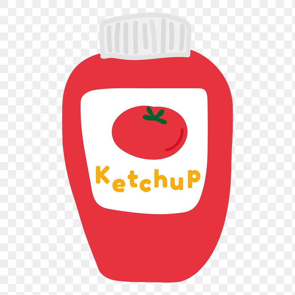 Cute ketchup sauce bottle doodle Premium PNG Sticker rawpixel