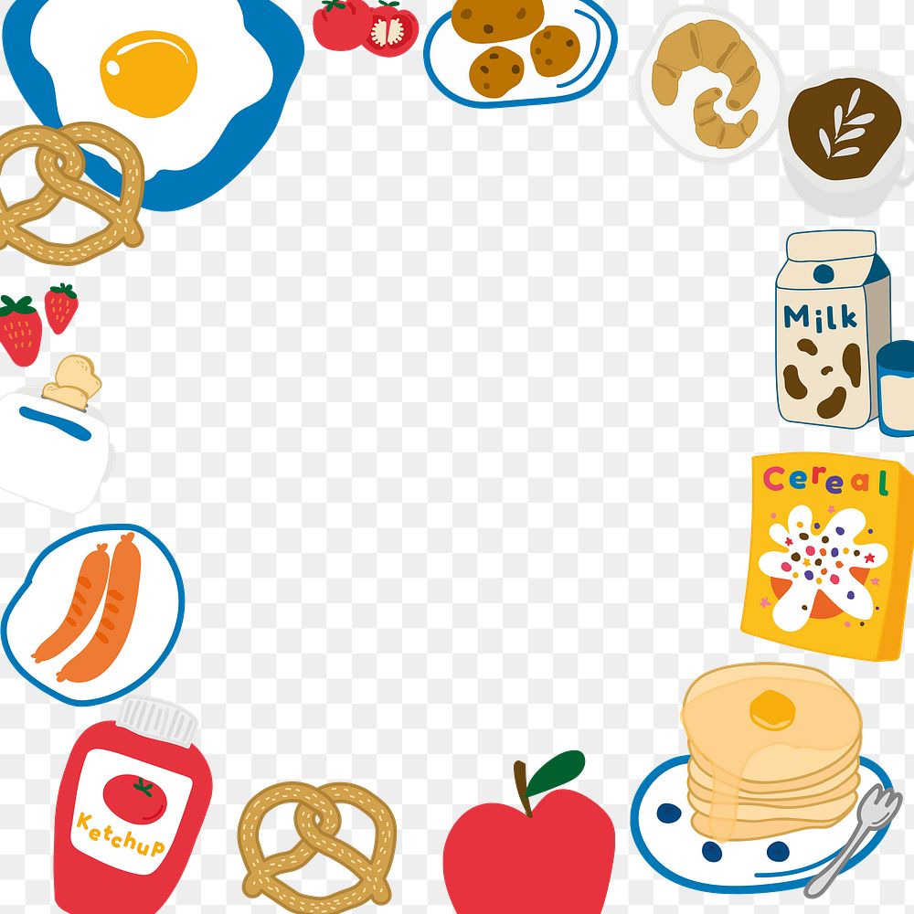 Food doodle frame design element