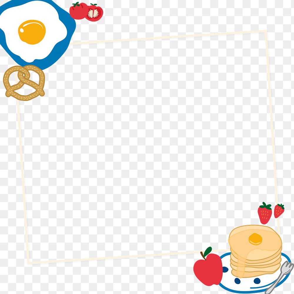 Pancakes and sunny side up egg frame design element