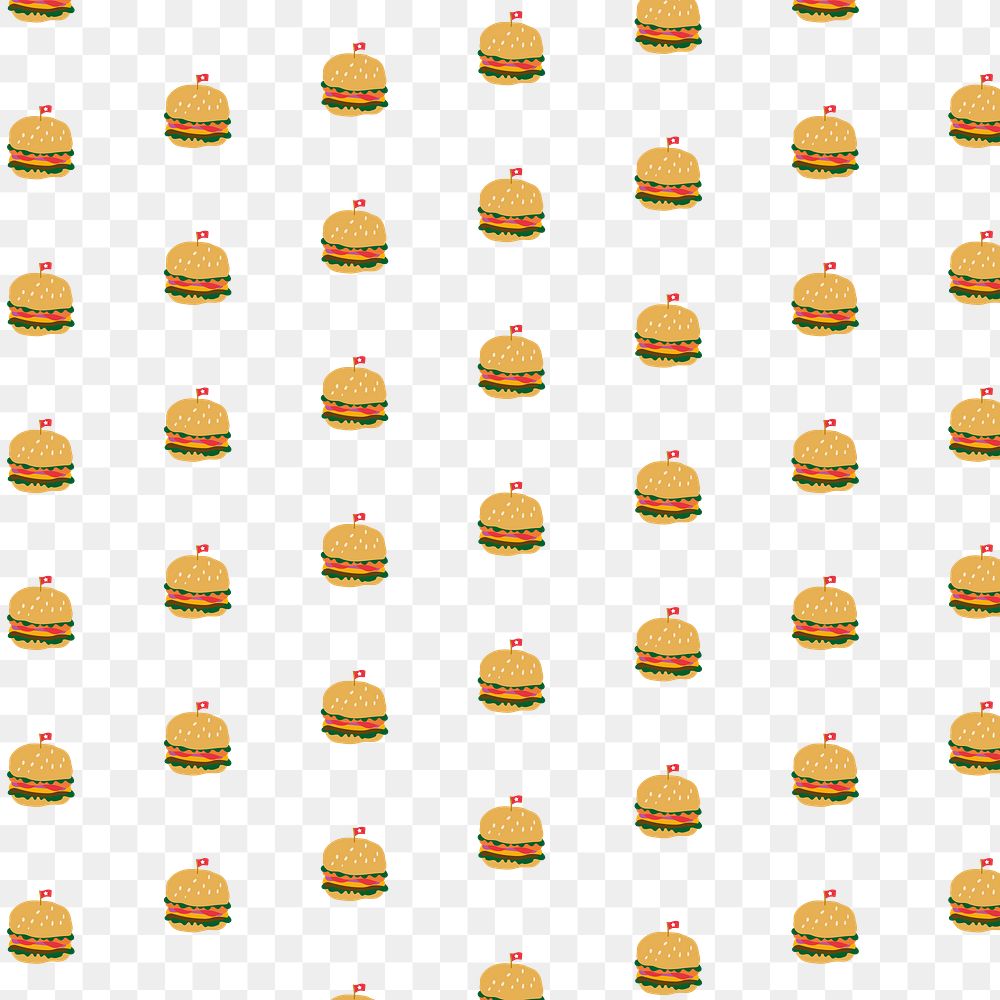 Png hand drawn burger pattern background